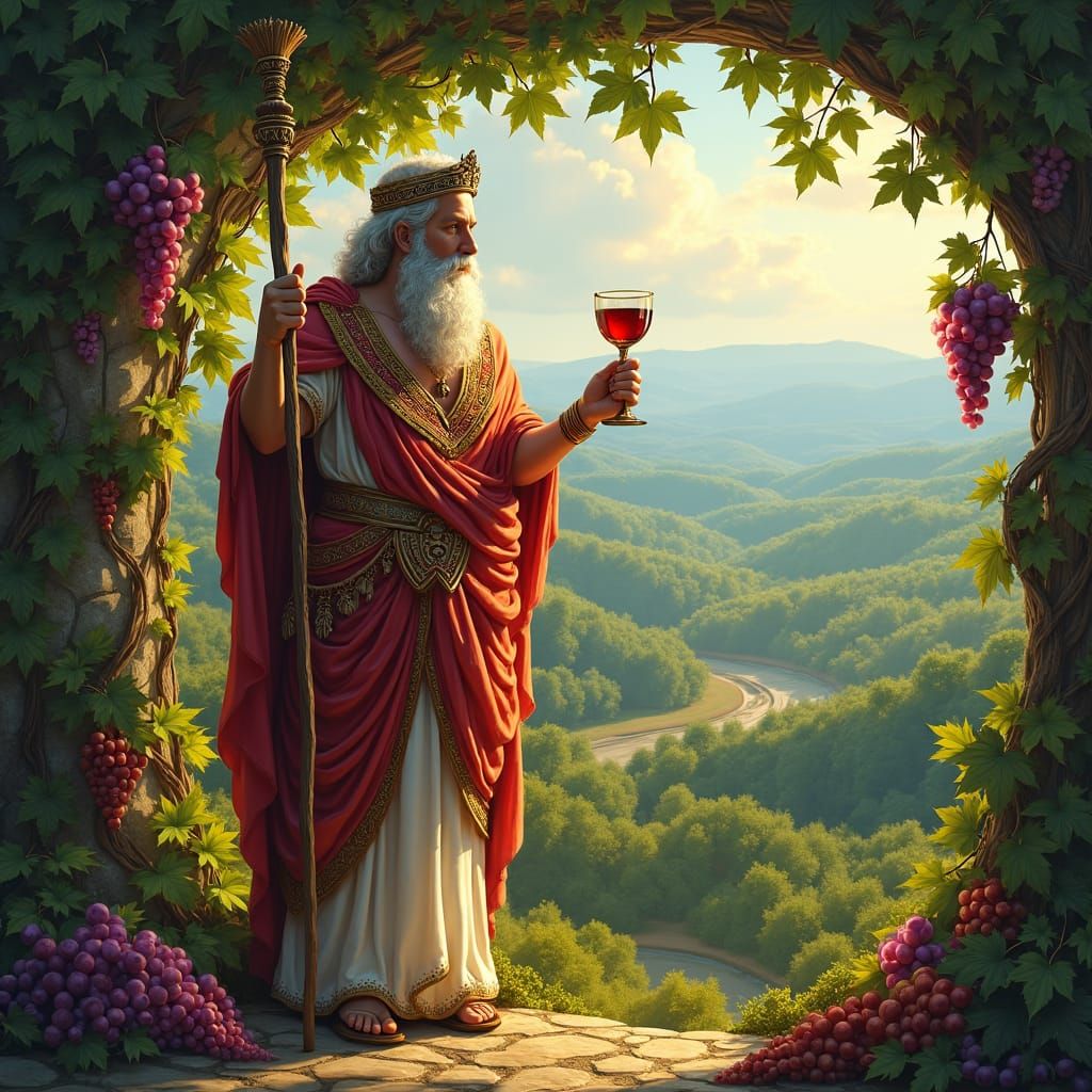 Dionysus in Lush Orchard: A God of Ecstasy