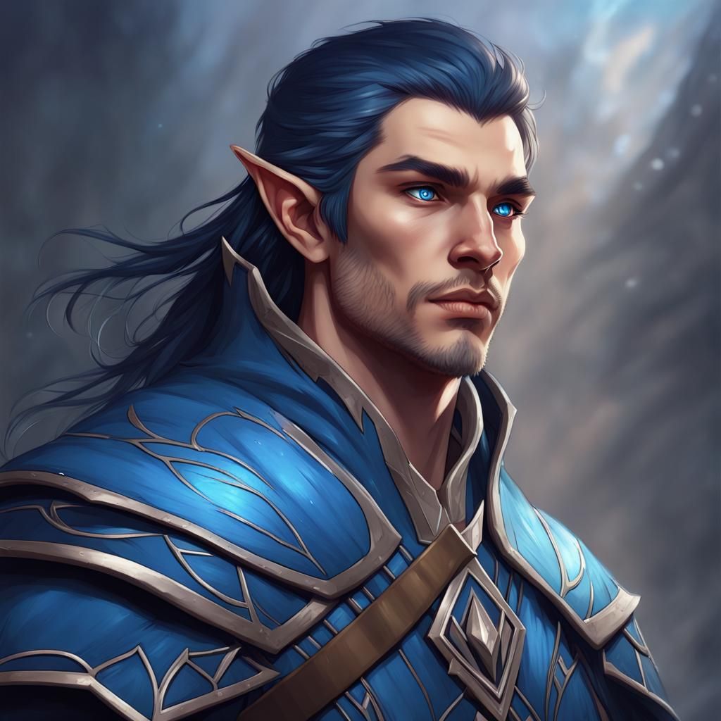 Elven Warrior with Frost Magic in Fantasy Art