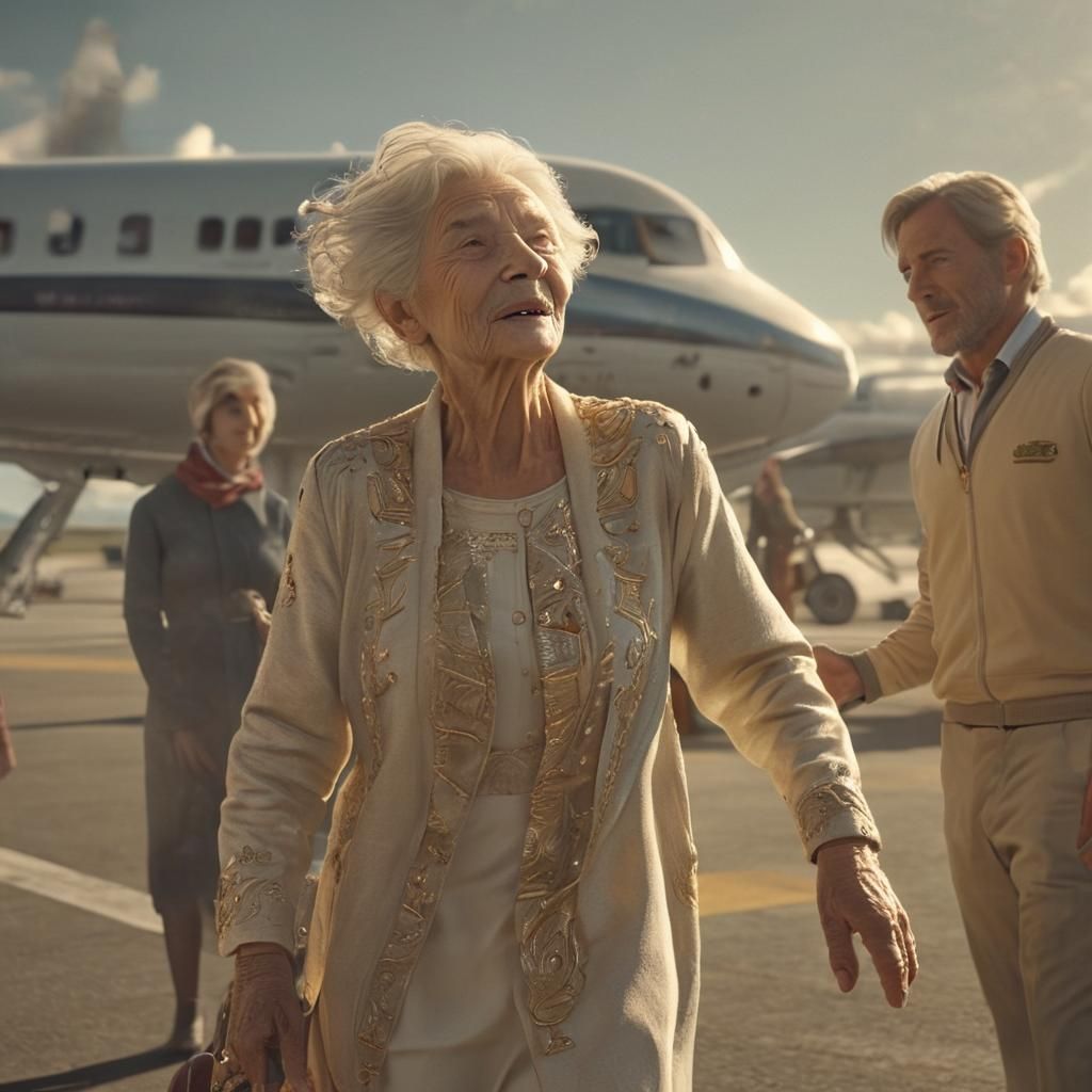 Family Reunion at Airport: Cinematic Digital Painting