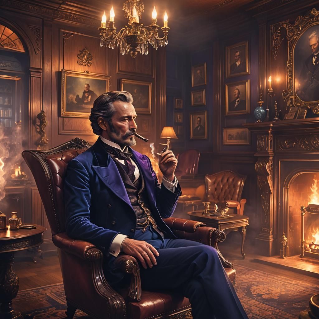 Ornate Cigar Room: A Cinematic Fantasy Concept