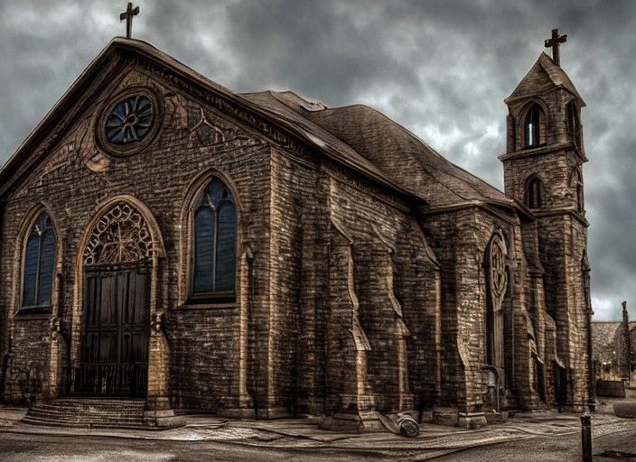 Steampunk Church in Hyperrealistic 8k