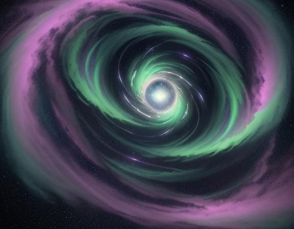 Celestial Wolf in Cosmic Aurora: Surreal Dreamscape