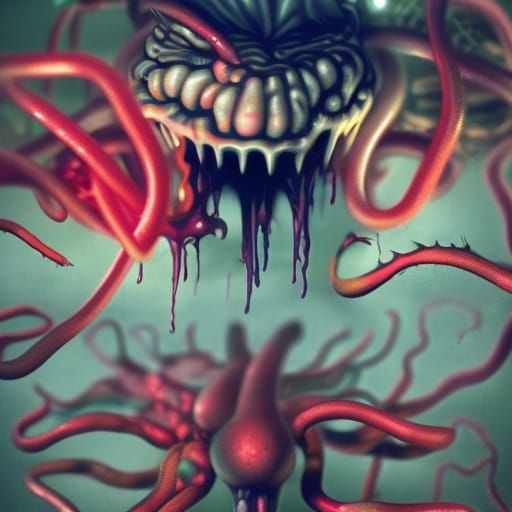 Mutantcore Creature in Hyperrealistic Biopunk Style