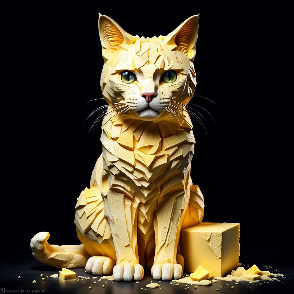 Cat made of butter