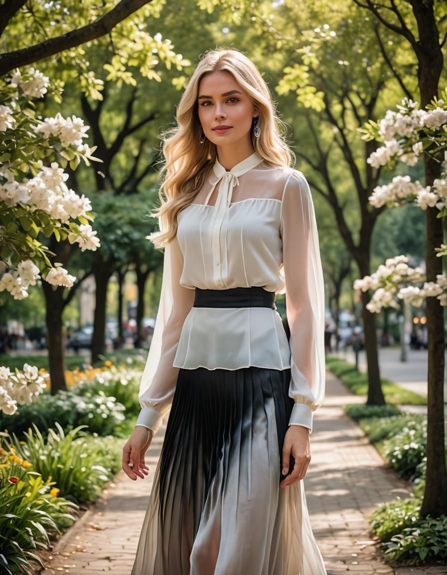 Blonde Woman in Park: Professional Photography