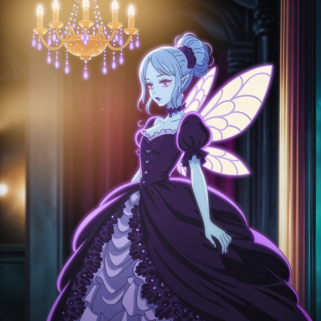 Ethereal Vampire Sugar Plum Fairy in Warm, Cinematic Lightin...