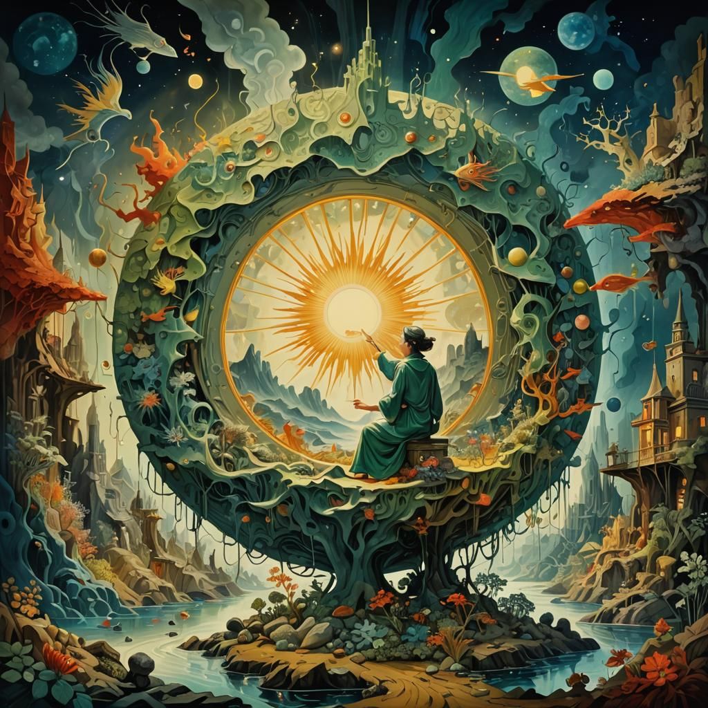 Dreamlike Abstract Illusionism with God Rays