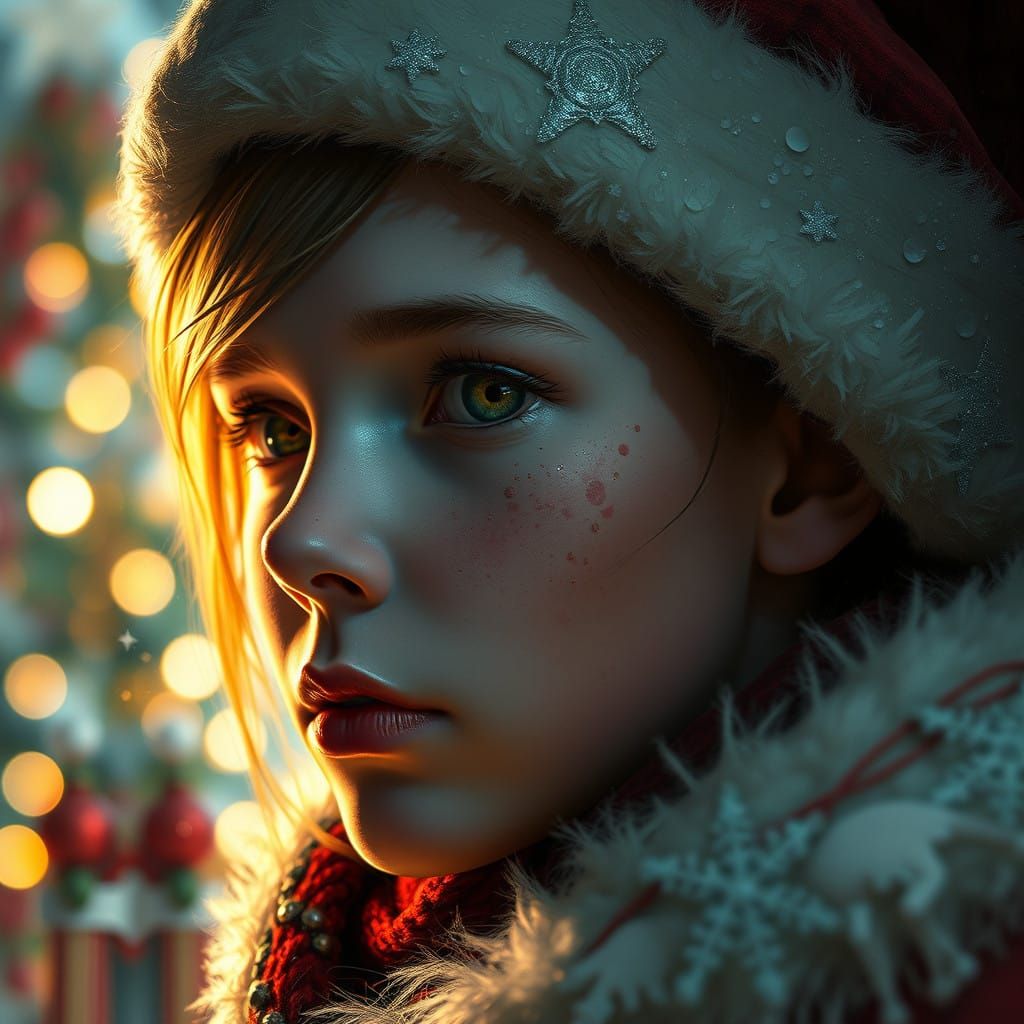 Hyper-realistic Christmas Scene in Vibrant Concept Art Style
