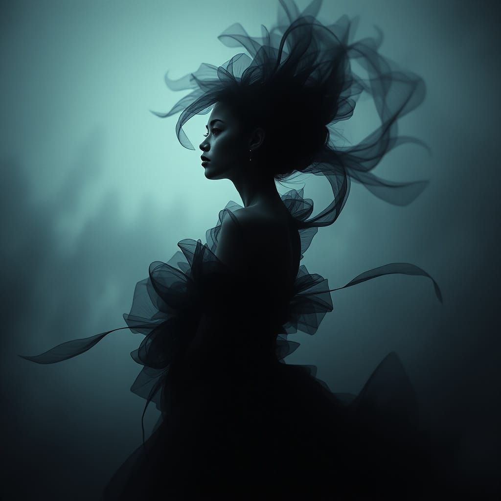 Ethereal Noctilucent Portrait in Dreamy Deep Colors