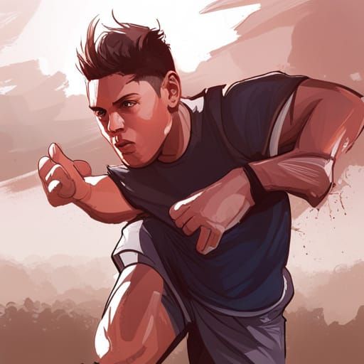 Football Boy Portrait in Hyperdetailed Digital Art