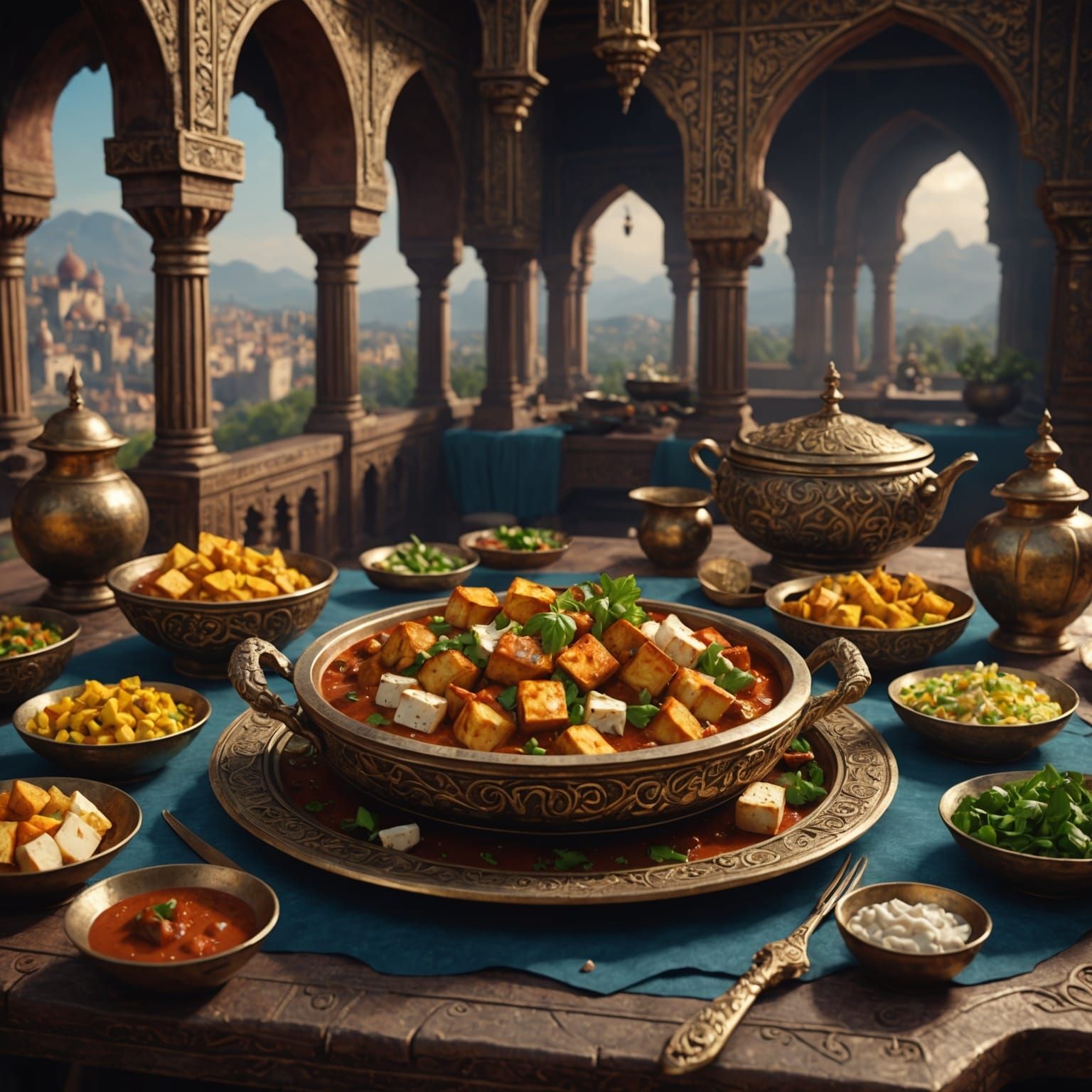 Royal Paneer Dish: Detailed Matte Painting