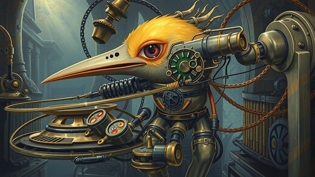 Steampunk Canary in Lethal Mine Shaft