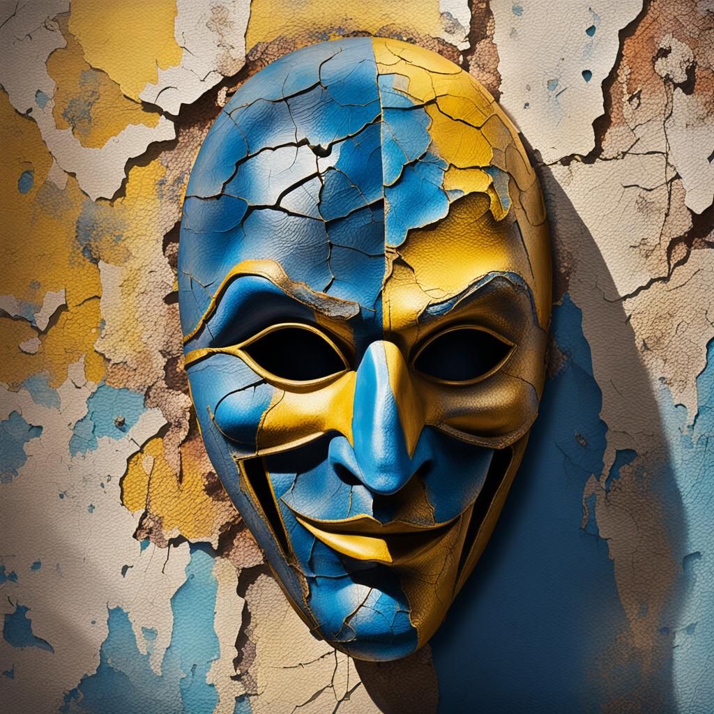 Stylized Pulcinella Mask Concept Art for Naples Hospitality