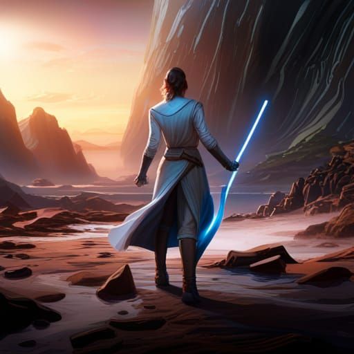 Detailed Lightsaber Concept Art in Deep Color