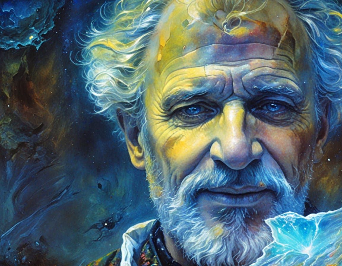 The Mystic's Inner Realm: A Colorful Portrait of the Artist'...