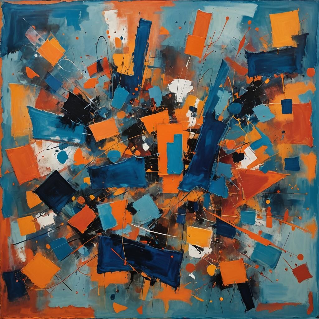 Abstract Expressionism in Geometric Swirling Shapes