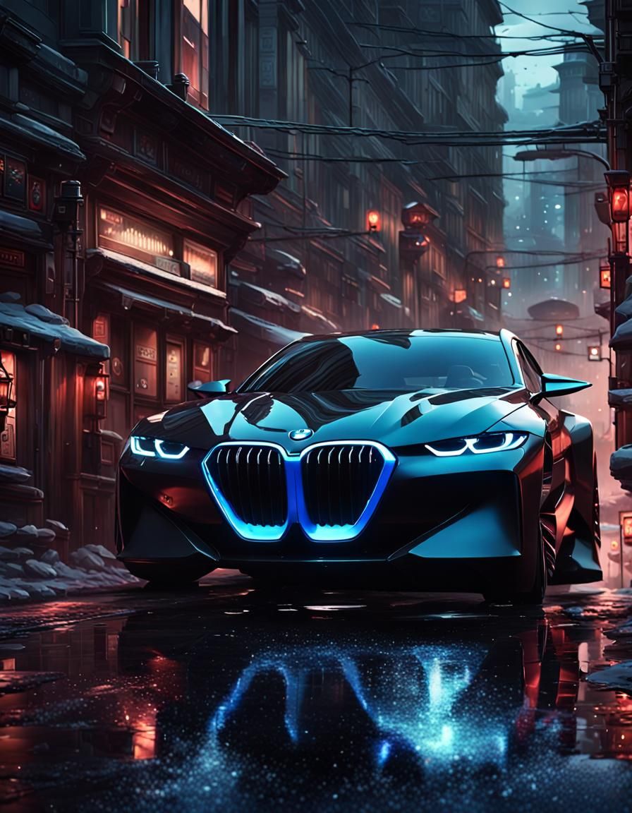 Futuristic BMW in Dark Fantasy Concept Art