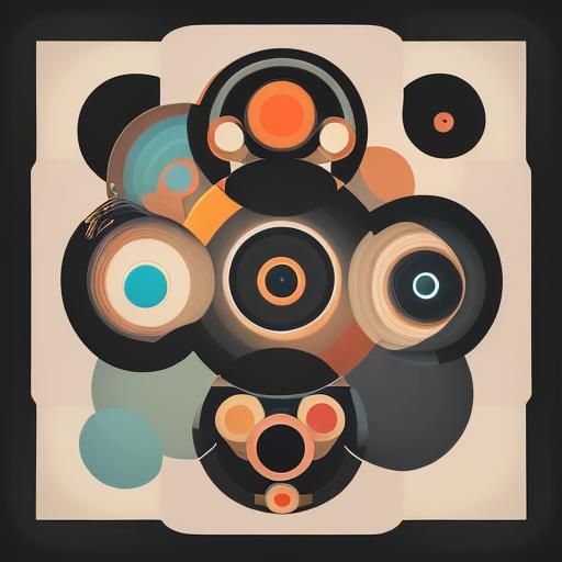 Geometric Acrylic Pouring Art Deco Cubism Painting