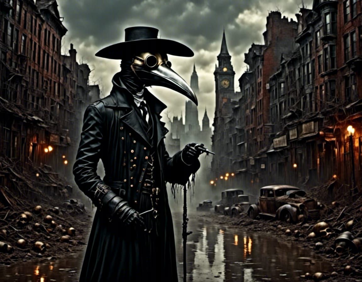 Plague Doctor in Chicago: Highly Detailed and Realistic