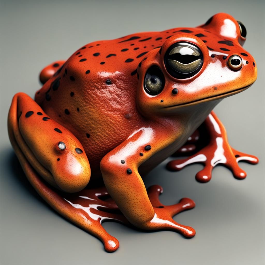Magma Elemental Edible Frog in Hyperrealistic Precisionism