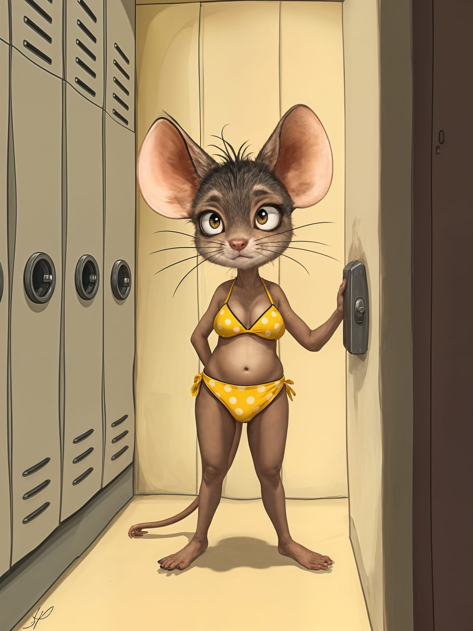 Shy Mouse Models Polka Dot Bikini