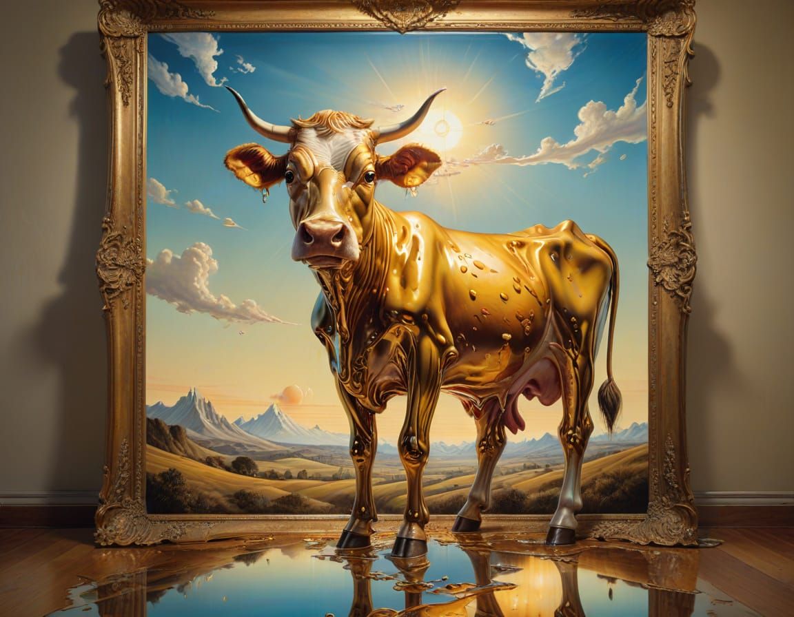 Glamorous Edwardian Cow: Pop-Surrealist Masterpiece