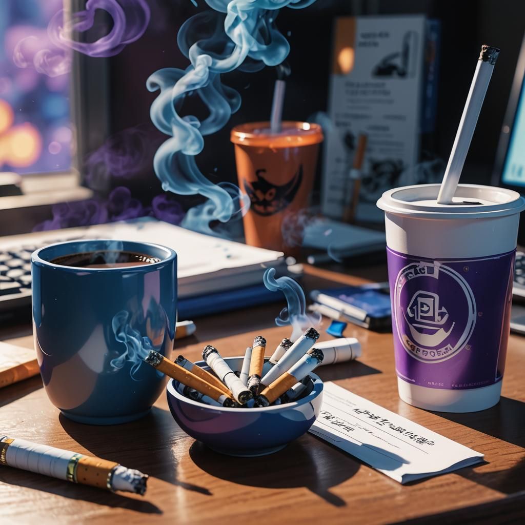 Cigarettes and Vape: Anime Style Close-Up