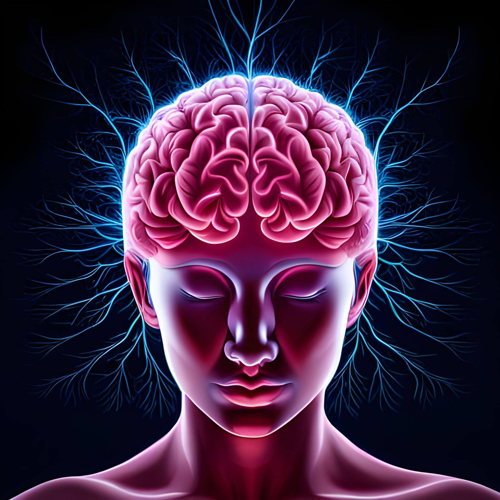 Brain of Light: A Digital Portrait with Vivid Colors