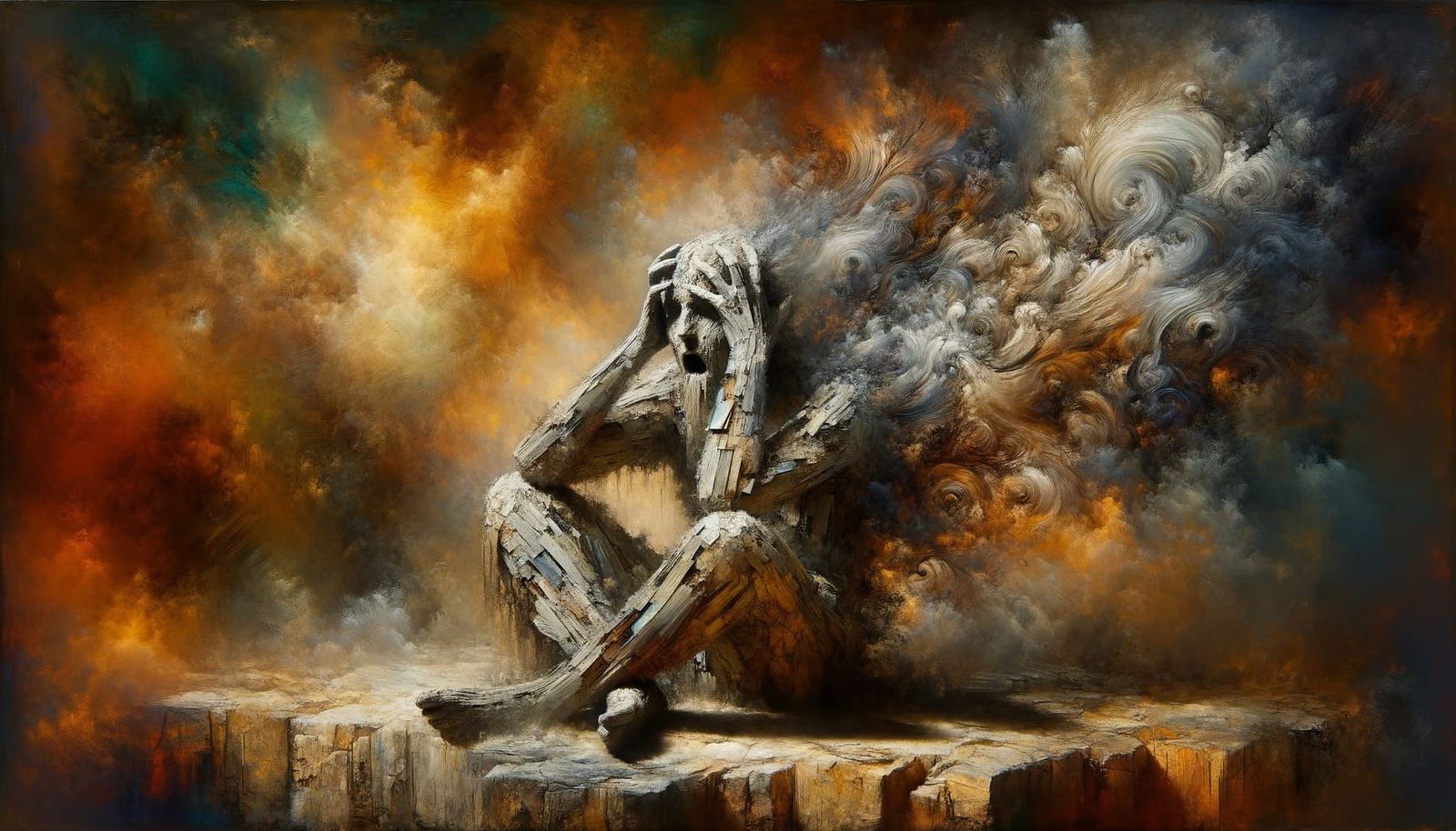 Surreal Expressionist Woman in Distress