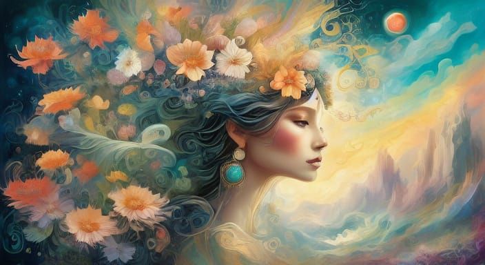 Asian woman with a melancholic expression