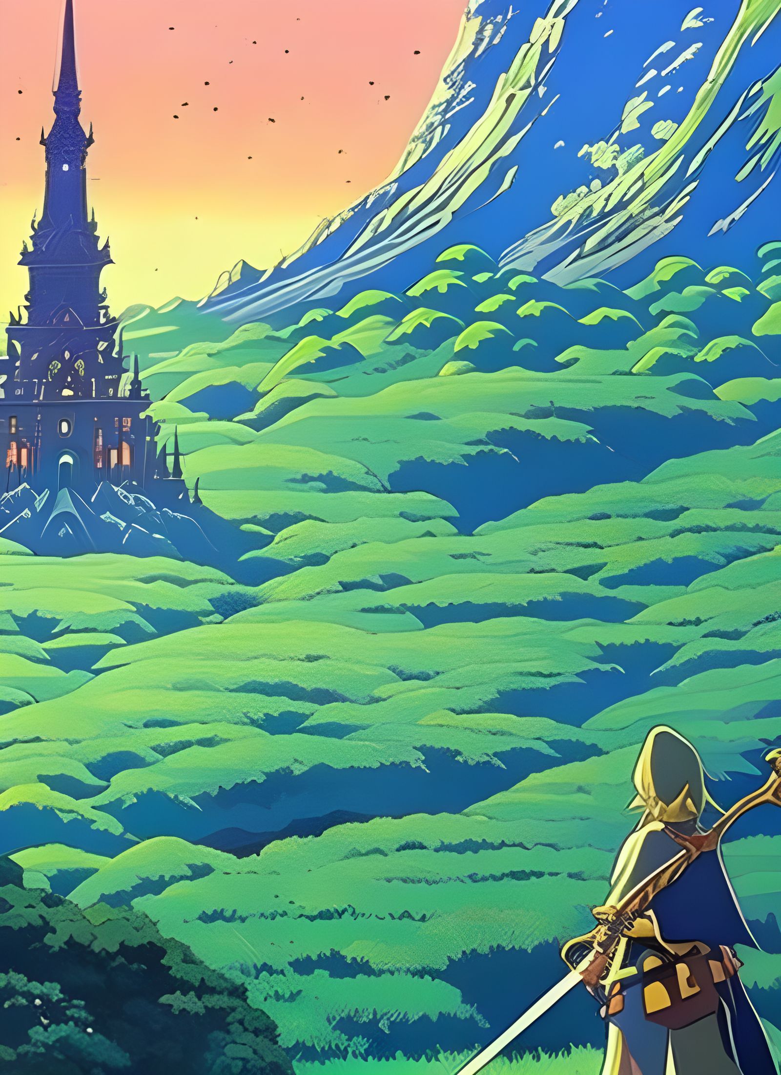 Hyrule Castle at Midnight: A Fantasy Landscape
