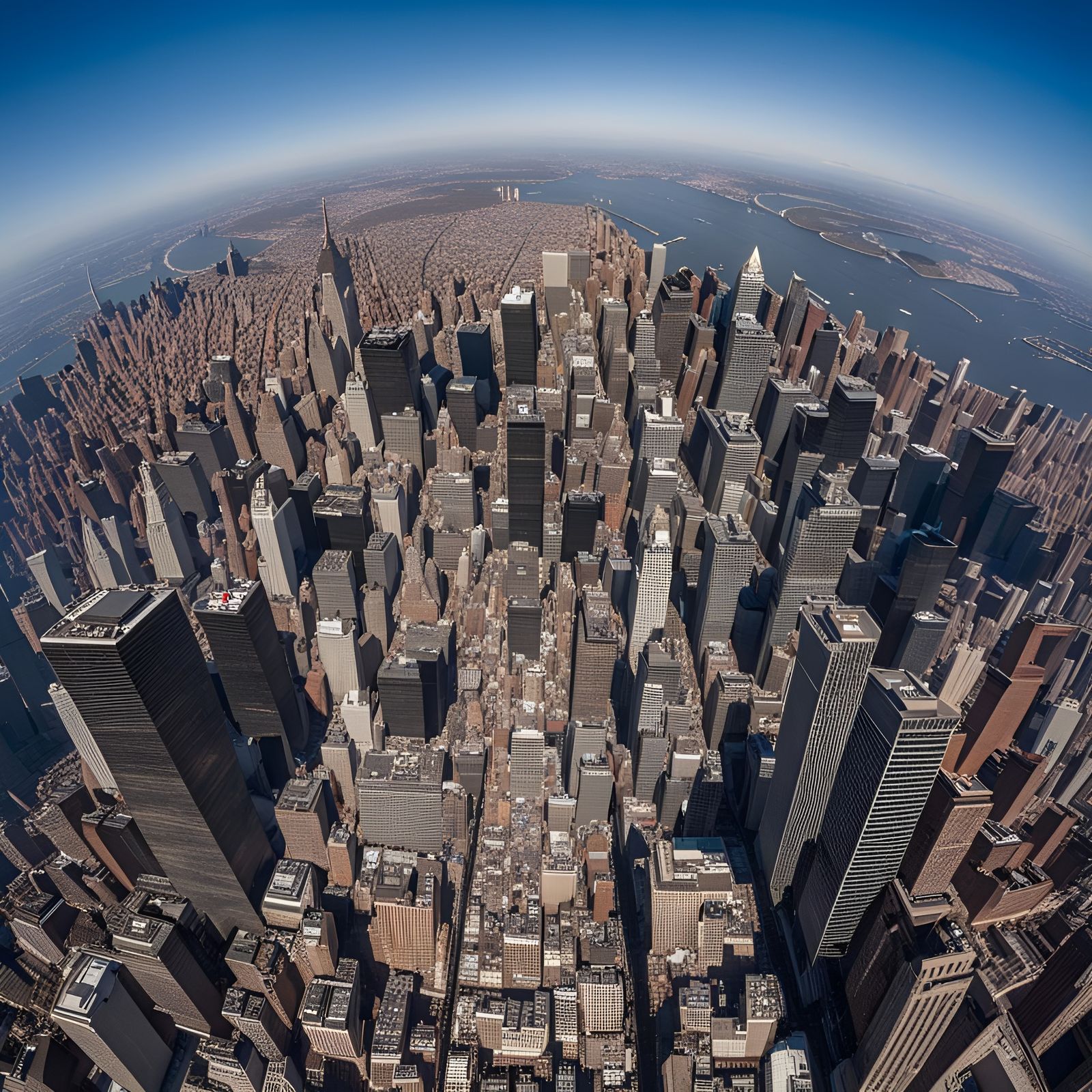 Skydiver's Sunset View Over New York