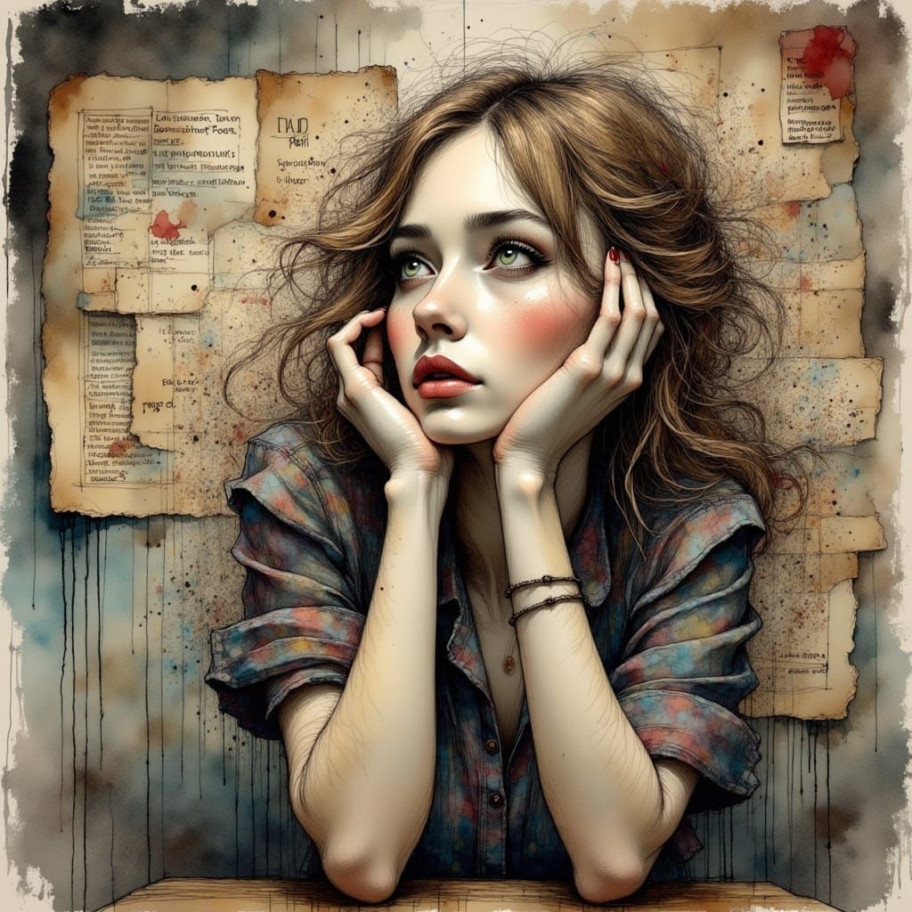 Enigmatic Woman in Whimsical Dreamstate