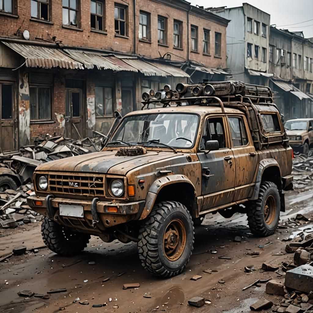 Post-Apocalyptic VAZ-21213 Pickup Truck