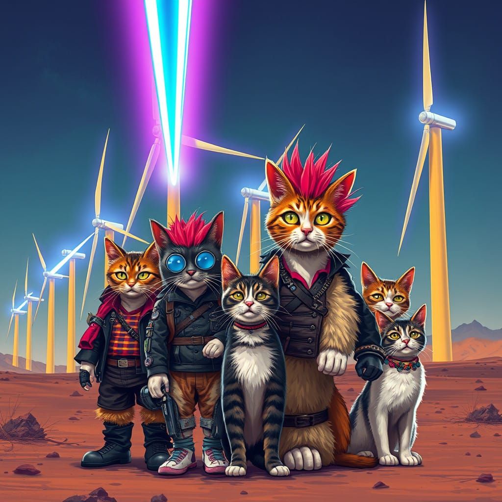 Punk Cats Defy Industrial Future