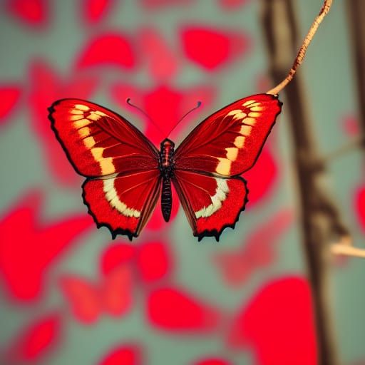 Red Butterfly Demon in Professional Photography Style
