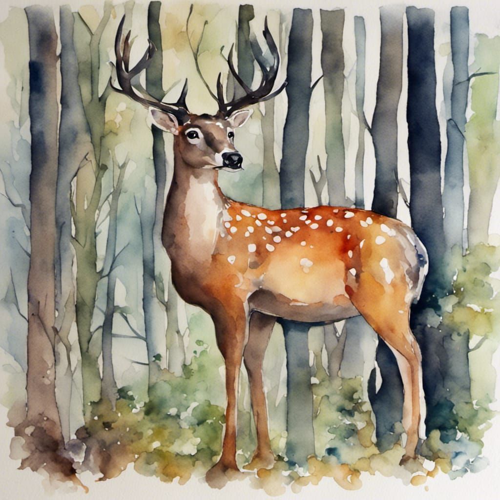Forest deer...watercolor