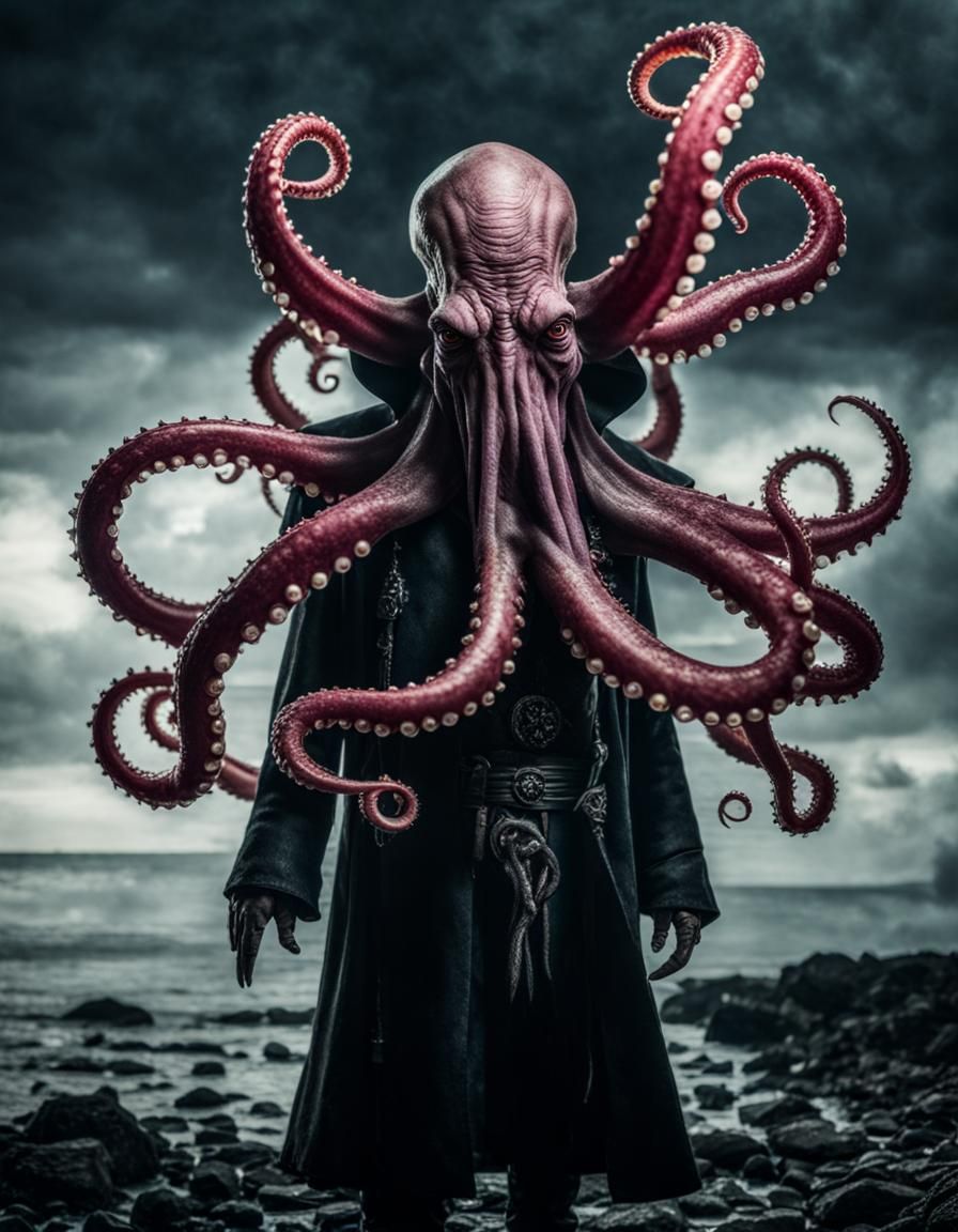 Mindflayer Portrait in Digital Circlism Style