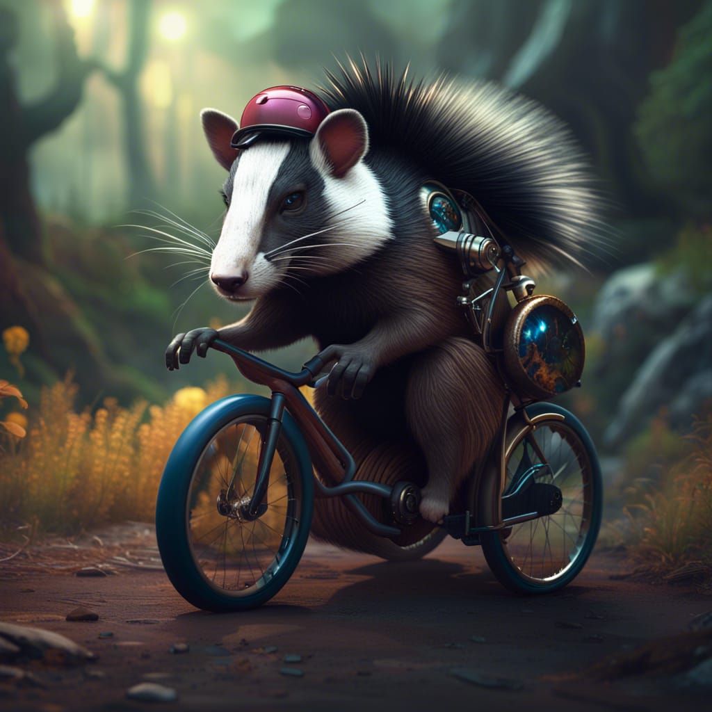 Bionic Badgers and Telepathic Skunk in Detailed Painting
