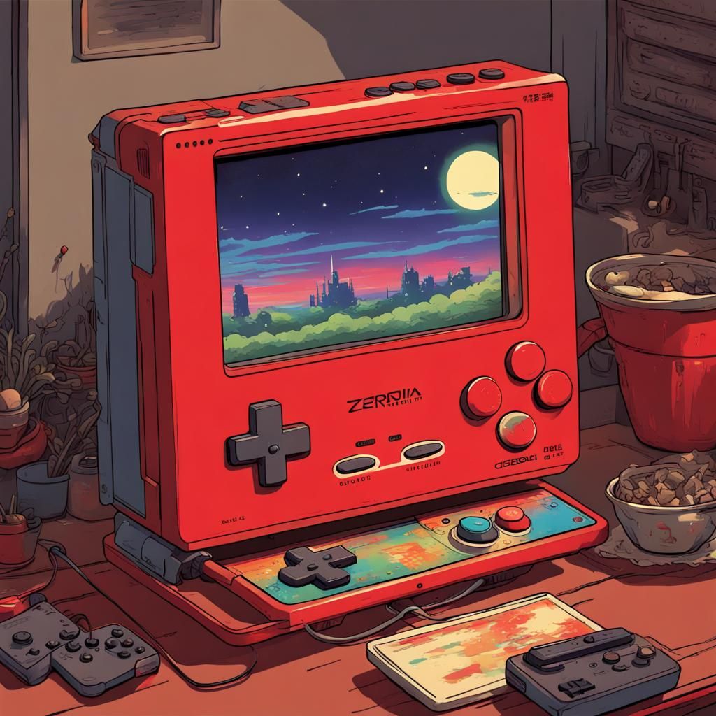 Cozy Vintage Game Console in Studio Ghibli Style