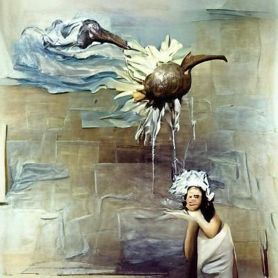 Surreal Water Cascade Inspired by Dorothea Tanning