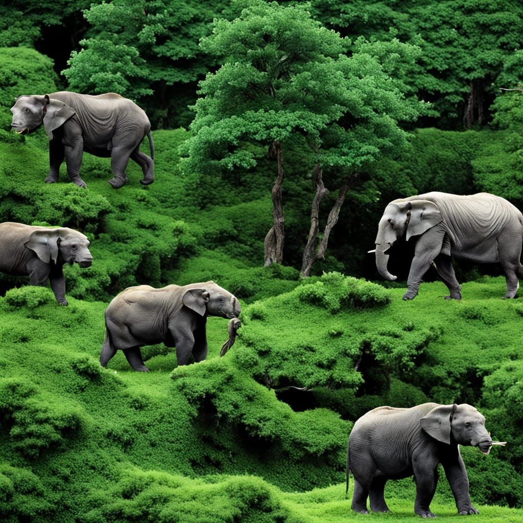 Forest Animals Build Civilization in AI Art