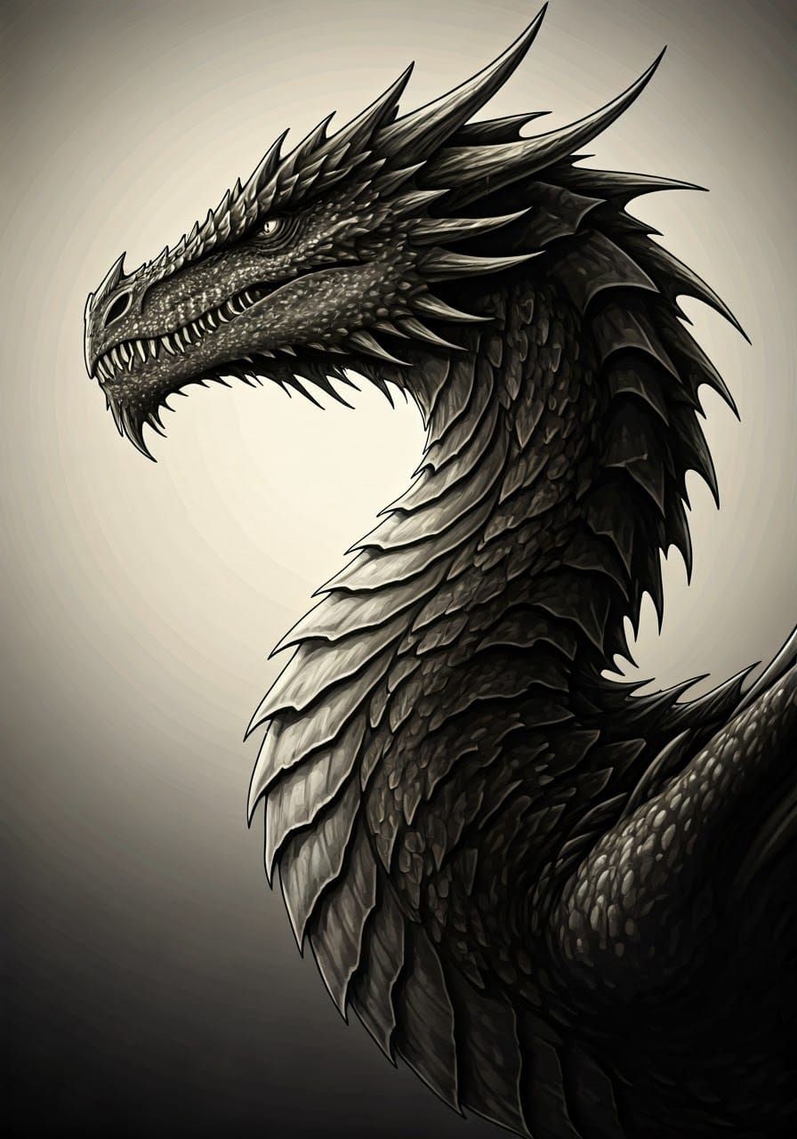 Ancalagon the Black: Detailed Pencil Sketch