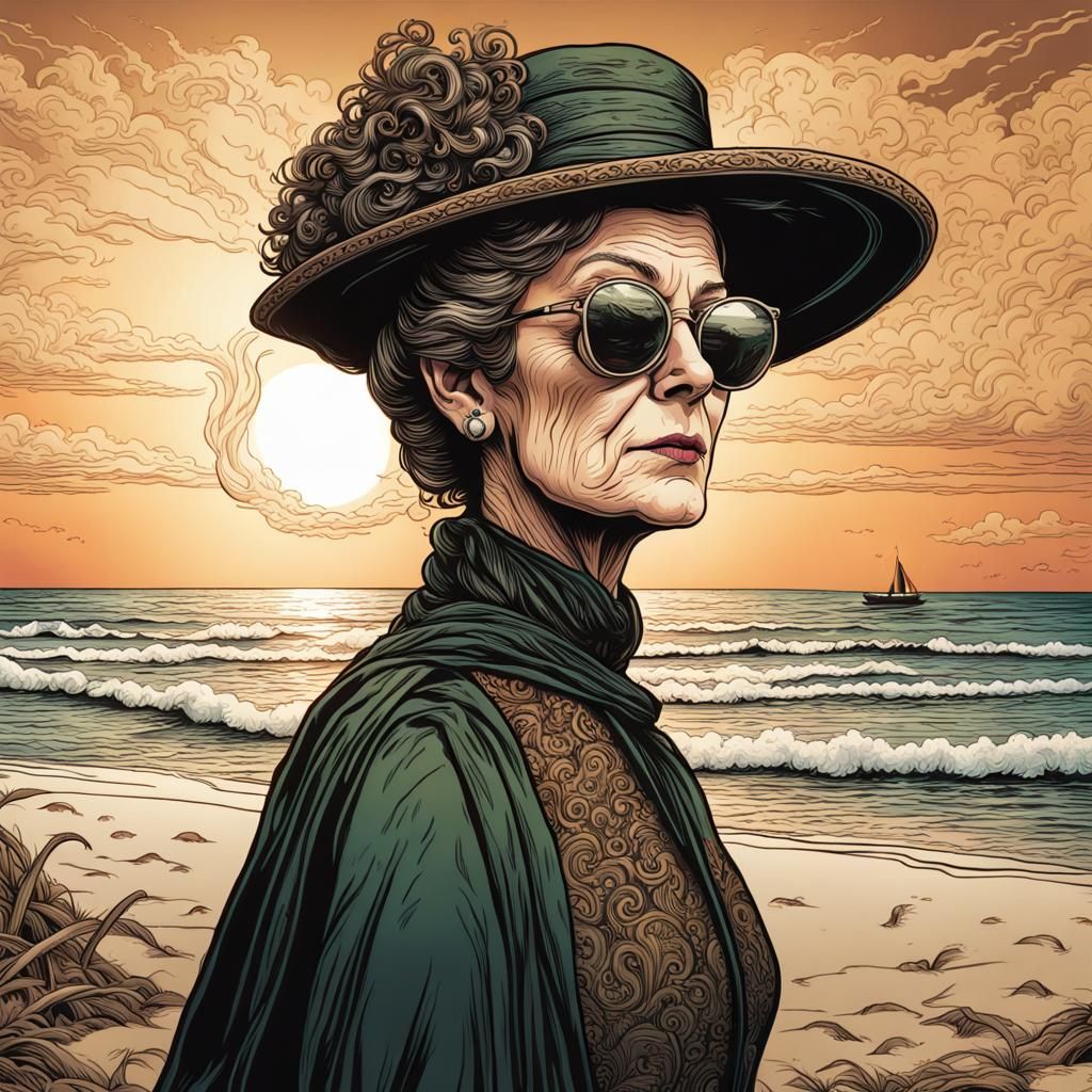 Minerva McGonagall's Beach Vacation Portrait