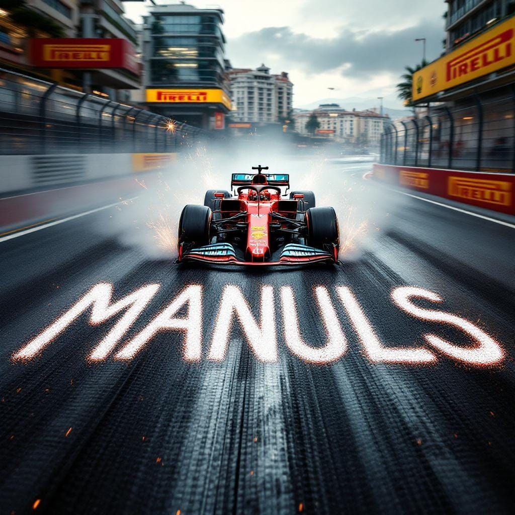 Formula 1 Car Creates Text on Racetrack