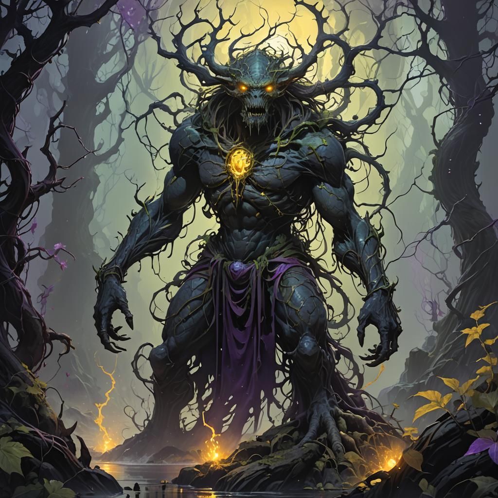 Cursed Hydro in Dark Fantasy Art Style