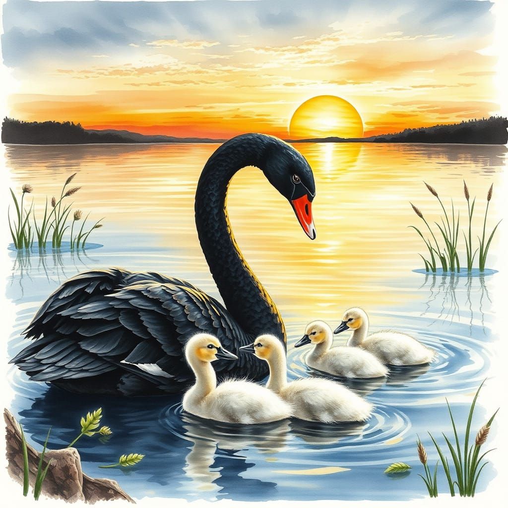 Motherly Love on Serene Water