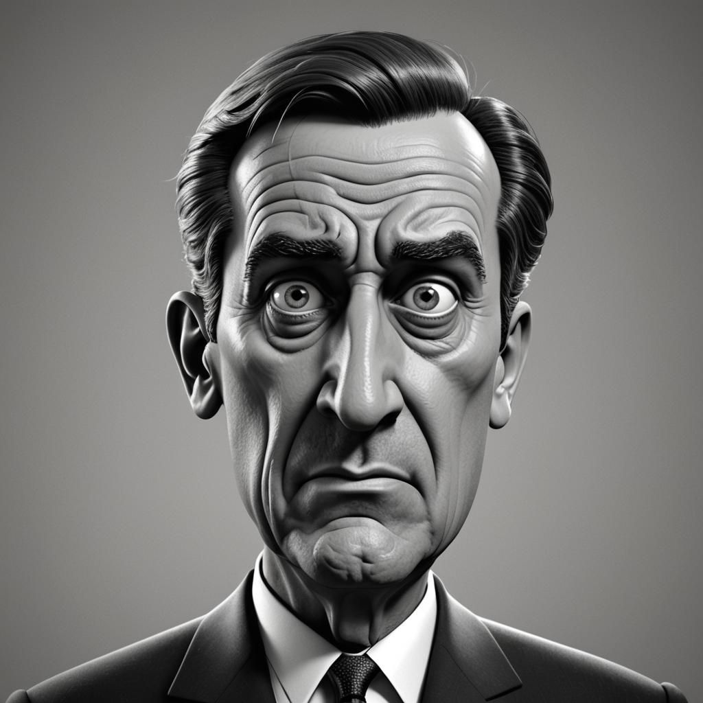 Cartoon Robert De Niro in Political Cartoon Style