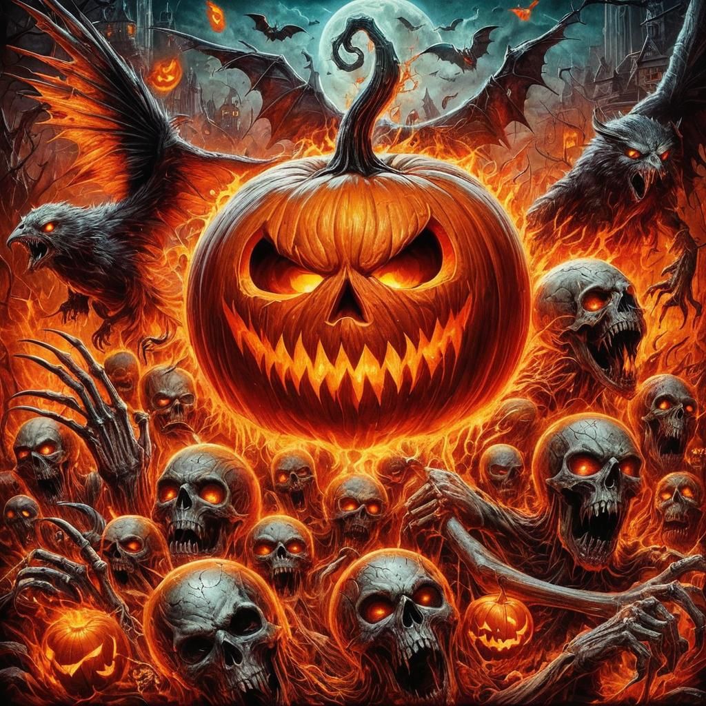 Halloween Horror Metal Album Cover Art