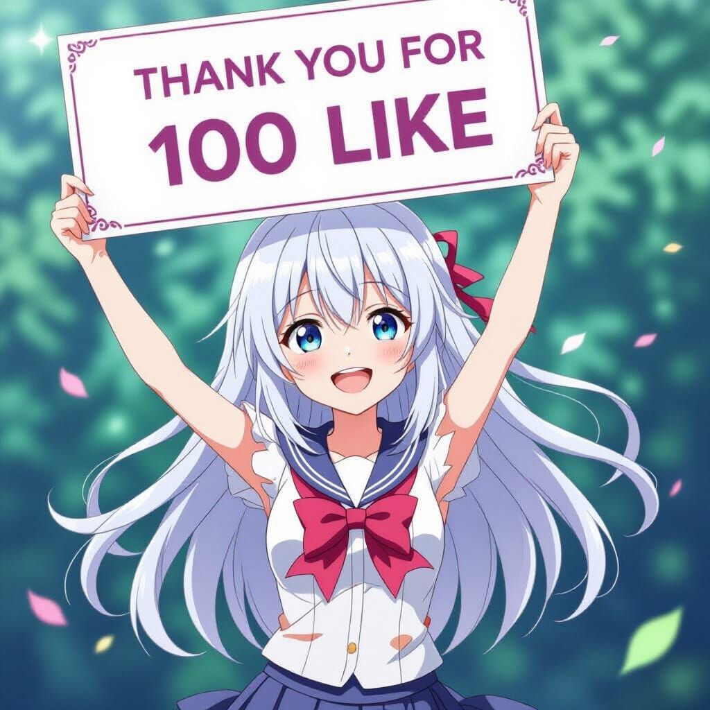 Anime Girl Thanks Fans with "1000 Like" Sign